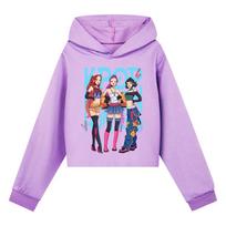 Vaikiški Mergaičių Anime Animacinis POP Dainininkė Superžvaigždė Rumi Mira Zoey Spausdintas Kasdienis Ilgomis Rankovėmis Džemperis su Gobtuvu 110Cm violetinė