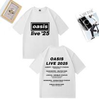 OASIS Live 25 Tour 2025 Vintage T-shirt Men Woman Casual Cotton T-shirt Clothes Hip Hop Streetwear Short Sleeve Shirts Fans Gift S