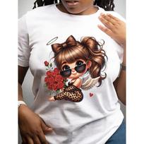 Women Plus Size Big & Bold Collection T-Shirt Museum-Quality Print Curvy Figure Casual Max Fit Top S balta