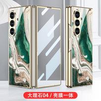 Luxury Painted Glass Plating Case for Samsung Galaxy Z Fold 5 6 7 Front Screen Glass Protective Cover for Galaxy Z Fold7 Case Galaxy Z Fold7