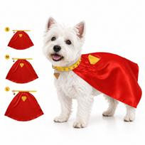 Naminių šunų apsiausto kostiumas su reguliuojamu apykaklės kniedžių dizainu, lengvas, minkštas audinys, tinkamas mažiems ir vidutinio dydžio šunims, superherojų stiliaus apsiaustas M raudona