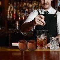 Charred Whiskey Wooden Cup 2pcs 180ml Wooden Whiskey Drinking Glass Cool Vintage Bourbon Whiskey Cup For Home Party CN