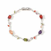 Luxury Elegant Branch Bangles 14 Colors Crystal Sparkling Leaf Bracelets  Women Style 10