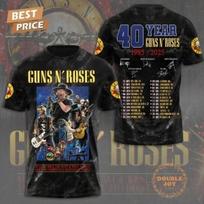 Guns N Roses 40th Anniversary T-shirt – 1985–2026 Special Edition Rock Tee S