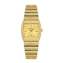 Yalalusi Luxury Gold Diamond Square Women'S Watch Roman Scale Calendar Chain Belt Light Luxury Waterproof Quartz Women'S Watch