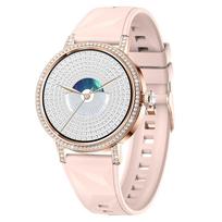 Luxury Bluetooth Call Women's Smart Watch Clock Ladies Gift Sports Fitness Tracker Wrist Watches for Woman Reminder Health Waterproof Android IOS 2026 I229-Pink Silicone