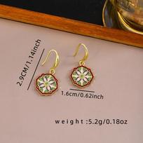 New Chinese style light luxury high-end earrings, women's antique style diamond inlaid geometric circular patterned earrings