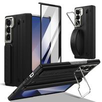 Stiliaus rašiklio dėklas su pilna apsauga, skirtas Samsung Galaxy Z Fold8 Fold7 5G Fold6 Fold 8 Ultra 6 7 5 4 3 Fold3 Fold5, grūdinto stiklo plėvelė Galaxy Z Fold7 juoda