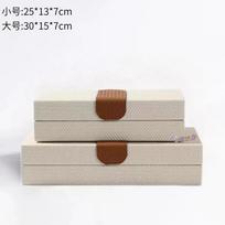 Retro Italian Leather Box, Light Luxury Decorative Storage Chest for Home Soft Furnishing Display, Multifunctional Vanity Shelf