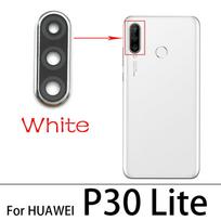 NEW For Huawei P30 / P30 Pro / P30 Lite Y7A Rear Camera Glass Lens Cover With Frame Holder with Sticker Replacement Spare Parts P30 lite White
