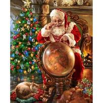 5D Full Drill Round Diamond Painting Santa Claus Picture Of Rhinestone Embroidery Diamond Mosaic Portrait Home Decoration Full Round 20x30CM