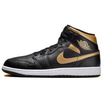 Air Jordan 1 Mid Juodi Metaliniai Auksiniai Vyriški Sportbačiai Balti DQ8426-071 47.5 black