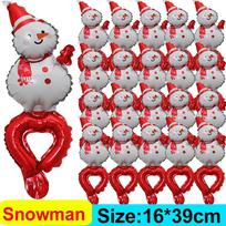 Christmas Foil Balloons Santa Claus Gingerbread Man Snowman Balloons Merry Christmas Holiday Party Decoration Handheld Balloon 10PCS