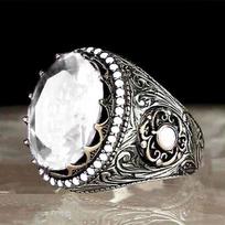 Inlaid Jade Men's Luxury Retro Ring - Perfect for Parties and Banquets 12th