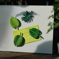 4 vnt./kompl. Magnetai šaldytuvui ABS Mini šaldytuvo lipdukai Vandeniui atsparūs Fiksavimo šaldytuvo magnetai Tropinių lapų šaldytuvo lipdukai 4pcs/set žalia