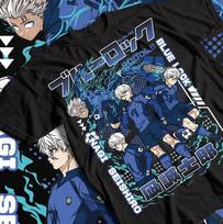 Anime Manga Nagi T-shirt Blue Lock Kunigami Rin Itoshi Meguru Shirt Black Unisex T-Shirt S