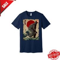 Vintage Japanese Godzilla Great Wave Poster T-Shirt For Men - FREESHIP !!! Unisex T-Shirt S