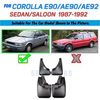4pc Molded Mud Flaps Flap For Toyota Corolla E90 AE90 AE92 1987 - 1992 Sedan Saloon Coupe Splash Guards Mudguards 1989 1990 1991