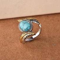 Elegant Turquoise Feather Rings for Women Luxury Party Engagement Jewelry no. 6