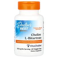 Doctor's Best Choline L-Bitartrate 550mg Veggie Capsules, 60 Count