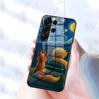 Mažojo Princo Ir Lapės Telefono Dėklas Samsung S26 S25 S24 FE S23 S22 S21 Plus S20 Ultra Note20Ultra Juodas Stiklinis Dangtelis Galaxy S21 Ultra 5G gray