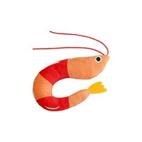 Catnip Plush Cat Toy Shrimp Shape with Bell Interactive Pet Toy for Cats Soft Stuffed Animal for Cat Play and Exercise One Size