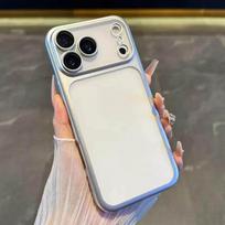Luxury Transparent Matte TPU Phone Case For iPhone 17Pro 17 16 15 14 13 12 11 Pro Max Lens Protection Metallic Color Frame Cover iPhone 11