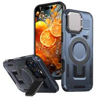 New 2in1 TPU PC Luxury Armor Case for IPhones 16, 17, ProMax with Shockproof Magnetic Charging and Metal Camera Lens Protection featuring Phone Strap For iPhone 16&Case & Screen Protector&Opp Bag