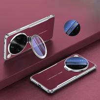 OPPO Find X9 Ultra Stiklinio Objektyvo Nematomas Laikiklis Dėklas Find X9Ultra Keturi Kampai Kritimui Atsparus Paprastos Odos Smūgiams Atsparus Dangtelis OPPO Find X9 Ultra vyno raudonos spalvos