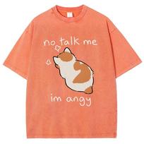Cat Funny Unisex Fit Washed T-Shirt Customscool S įvairiaspalvis
