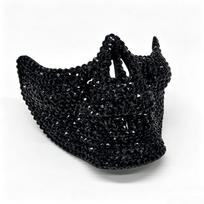 Gotikinė rankų darbo pusės veido karnavalinė kaukė Blizganti punk roko stiliaus cirkonio kaukė Siaubo stiliaus Cosplay kaukė Unisex juoda
