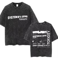 System of A Down Toxicity Album Graphic Washed T-shirts  Women Rock Oversized T Shirt Male Vintage Alternative Metal T-shirts S
