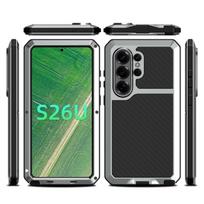 Case For Samsung Galaxy S26 Ultra S25 S24 S23 S22 Ultra Plus Heavy Duty Protection Armor Metal Phone Cover Capa Coque Fundas Galaxy S26 Ultra sidabras