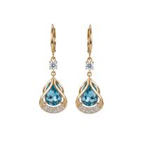 Women Jewelry Rhinestone Dangle Earrings Luxury Cat Eye Stone Earrings Water Drop Earrings  Party