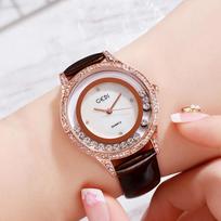 Luxury Double Diamond Simple Dial Ladies Belt Watch Student Casual Classic Versatile Watch