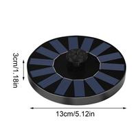Garden Solar Fountain with Multiple Nozzles Solar-Powered Bird Bath Fountain Pump Stand-Alone Floating Solar Water Pump 13/16/18