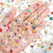 Light Luxury Metal Nail Accessories Crystal Butterfly Nail Metal Jewelry  Lady 1set