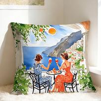 Aperols Spritz Pillow Case Comfy Pillow Cover For Couch Sofa Bedroom Funny Pillowcases Peach skin 18*18(CM)-1Pcs