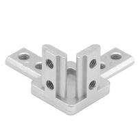 Silver Aluminum Extrusion Profile 2020 3030 4040 Series Slot End Corner Bracket Connector 3-Way European Standard 2020