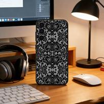 Black lace print Phone Case For Samsung S25,S24,S21,S22,S23,S30,Ultra,S20,Plus,Fe,Soft Silicone Black Cover Samsung S20plus5G