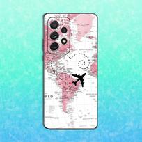 Flight route Map Phone Case For Samsung S25,S24,S23,S22,S21,S20,S10,Ultra,Plus,Lite,FE,Soft Silicone Black Cover Samsung S21fe
