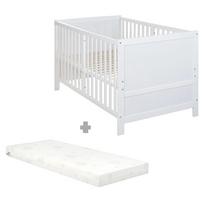 Baltos spalvos vaikiška lovelė reguliuojamas aukštis 70x140 cm Easy Sleep – Roba