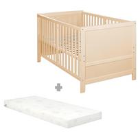 Natūralios spalvos vaikiška lovelė reguliuojamas aukštis 70x140 cm Easy Sleep – Roba