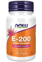 Now Foods Vitamin E-200 d-alpha Tocopheryl 100 softgels