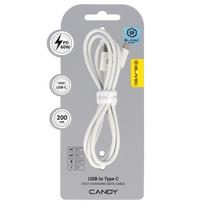 Blavec Cable Candy braided – USB to Type C – PD 60W 3A 2 metres Apple CarPlay/Android Auto (CCA-UC3W20) white