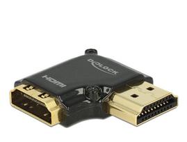 Delock HDMI-A/HDMI-A - F/M - 90° - HDMI - HDMI - Moteris - Vyriška - Auksinė - 3840 x 2160 pikselių
