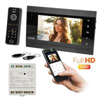 Virone Orno VIFIS Full HD vaizdo domofono rinkinys su Full HD kamera (ragelis, šifruoklis, artumo skaitytuvas, programų valdymas, DIN bėgio maitinimo šaltinis, juodas)