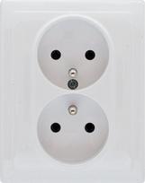 Kos Elektro System KOS Dvivietis lizdas KOS 66 žemės 16A 250V baltos (660436)