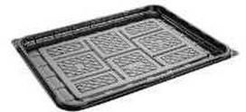 Multi Padėklas K 234502-1A 34,5x26,5x1,8 cm mažas plastikinis APET juodas 45397, 168 vnt./dėžutėje