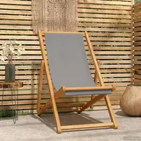 Paplūdimio kėdė Šviesiai pilka Kieto teka medžio